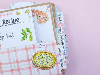 Recipe Book Tabs & Sentiment Stamp & Metal Die Set
