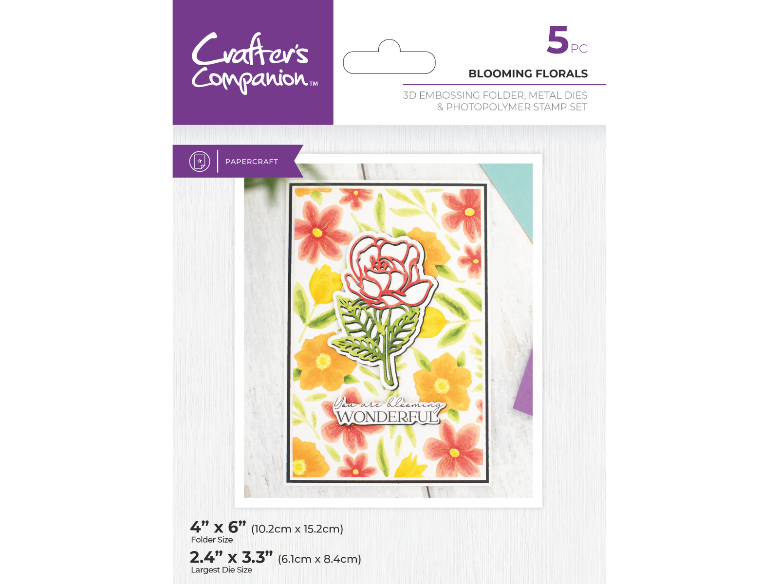 Crafter's Companion 3D Embossing Folder, Metal Die & Photopolymer Crafter's Companion 3D Embossing Folder, Metal Die & Photopolymer