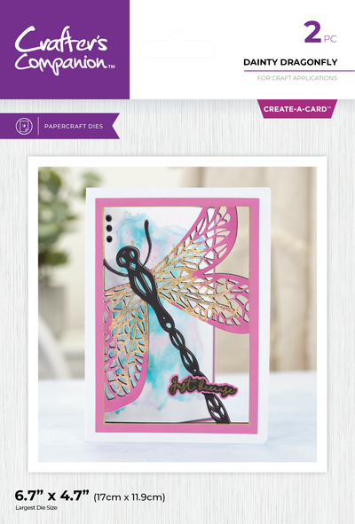 Crafter's Companion Metal Die Create a Card 5x7 - Dainty Dragonfly