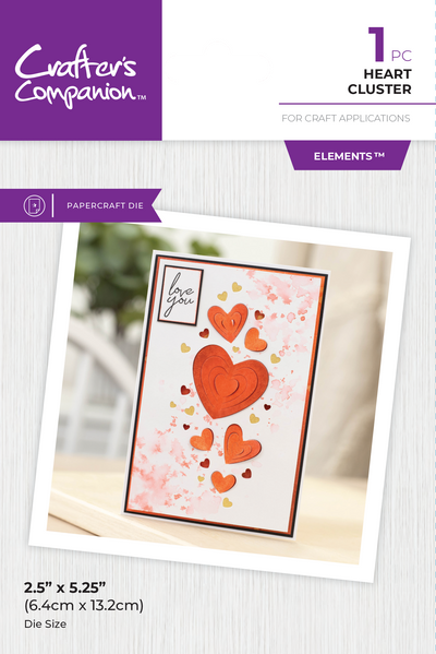 Crafters Companion Metal Dies Elements - Heart Cluster