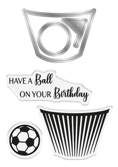 Crafter's Companion Modern Man Stamp and Die - Footy Cupcake