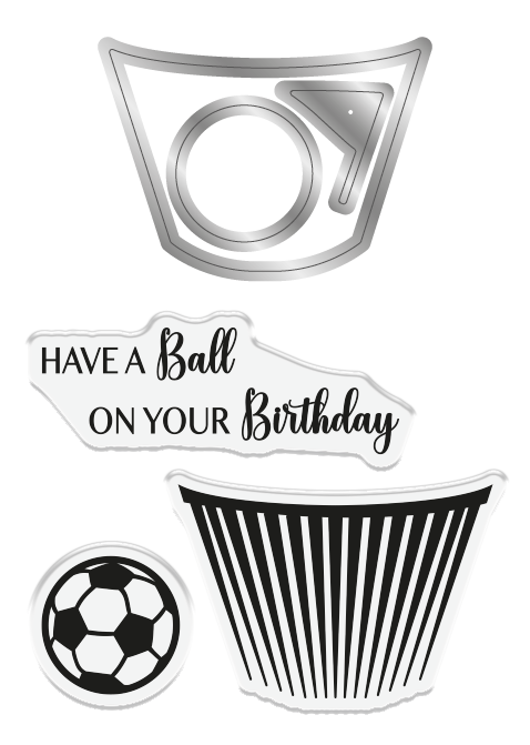 Crafter's Companion Modern Man Stamp and Die - Footy Cupcake