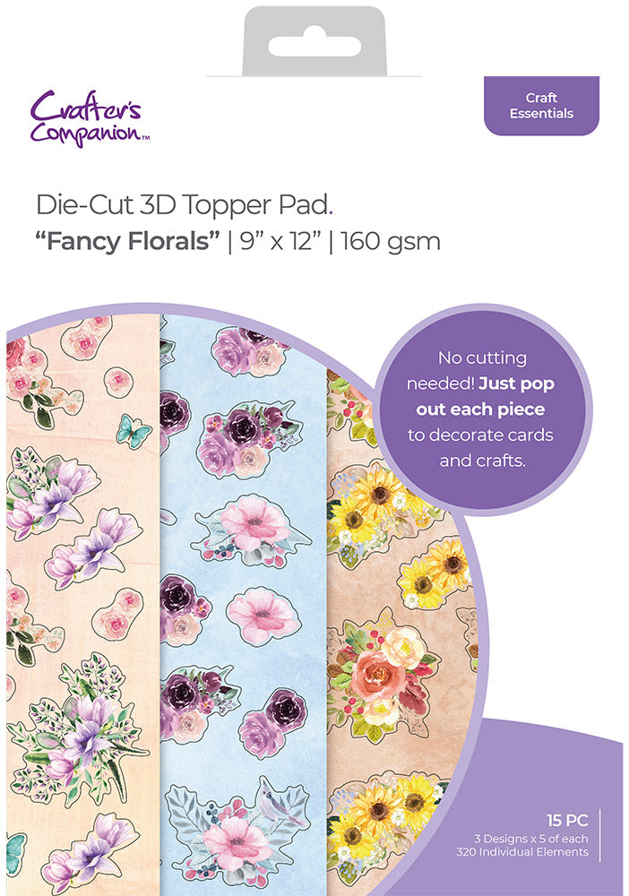 Crafter's Companion 12x12 Pearl Paper Pad: Ditsy Floral (AD12DIFL)