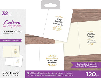 Crafter's Companion Everyday Verses Insert Pad – Gold