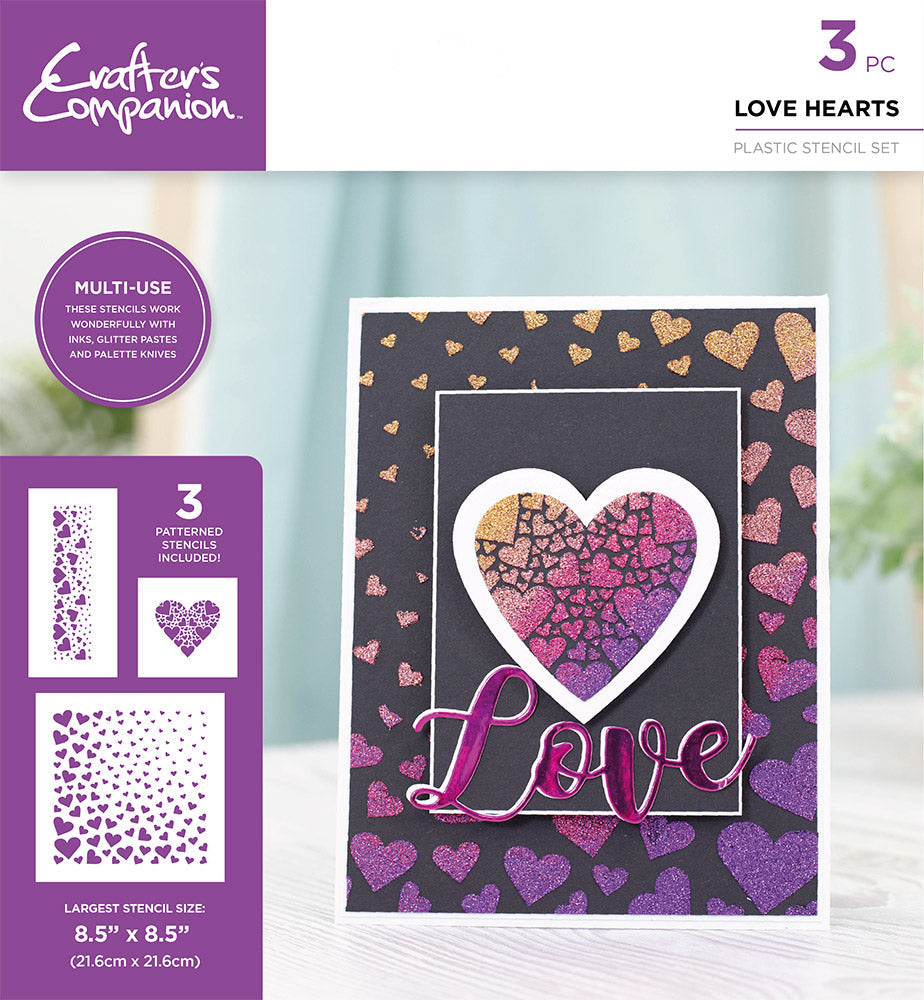 Love Stencil For Art & Craft Couple With Heart Shape Valentine Stencils 6 x  6 In