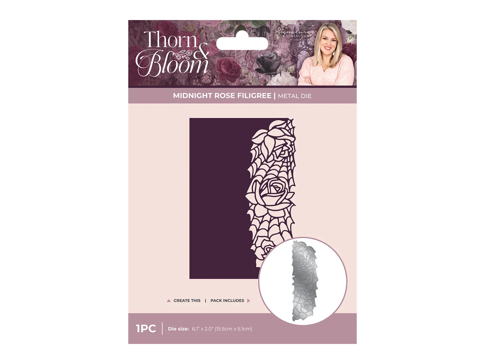 Sara Signature Thorn & Bloom Metal Die Edge'able - Midnight Rose