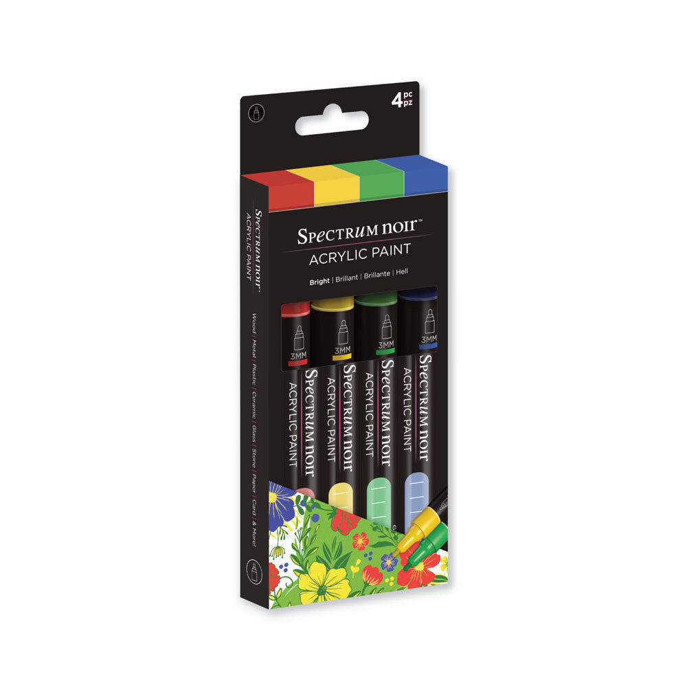 Spectrum Noir Acrylic Paint Marker Set 4/Pkg - Bright