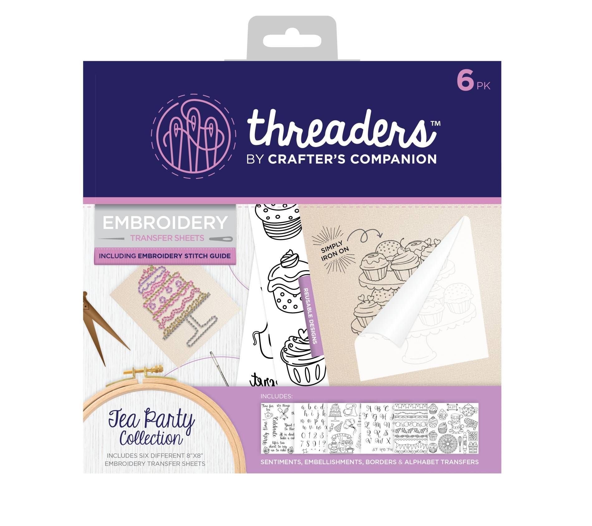 Threaders Embroidery Transfer Sheets - Tea Party Folded -Crafter's  Companion US