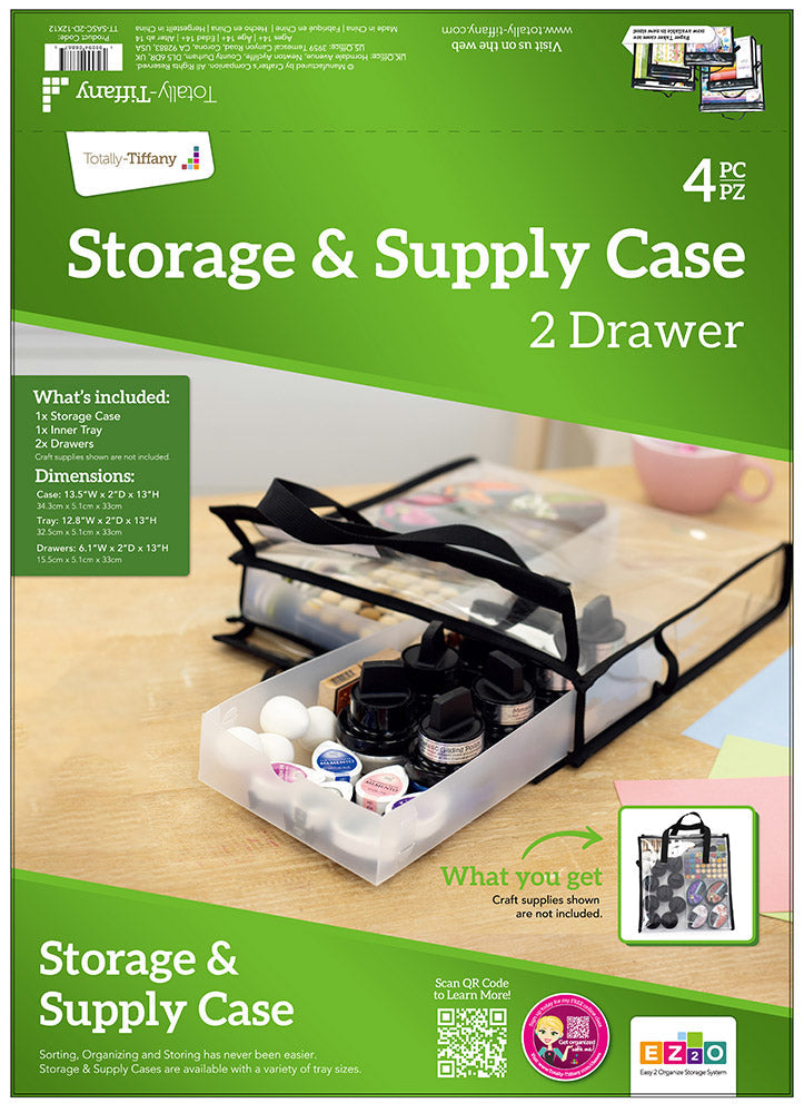 Totally Tiffany 12in X12in Storage and Supply Case | 2 Drawers