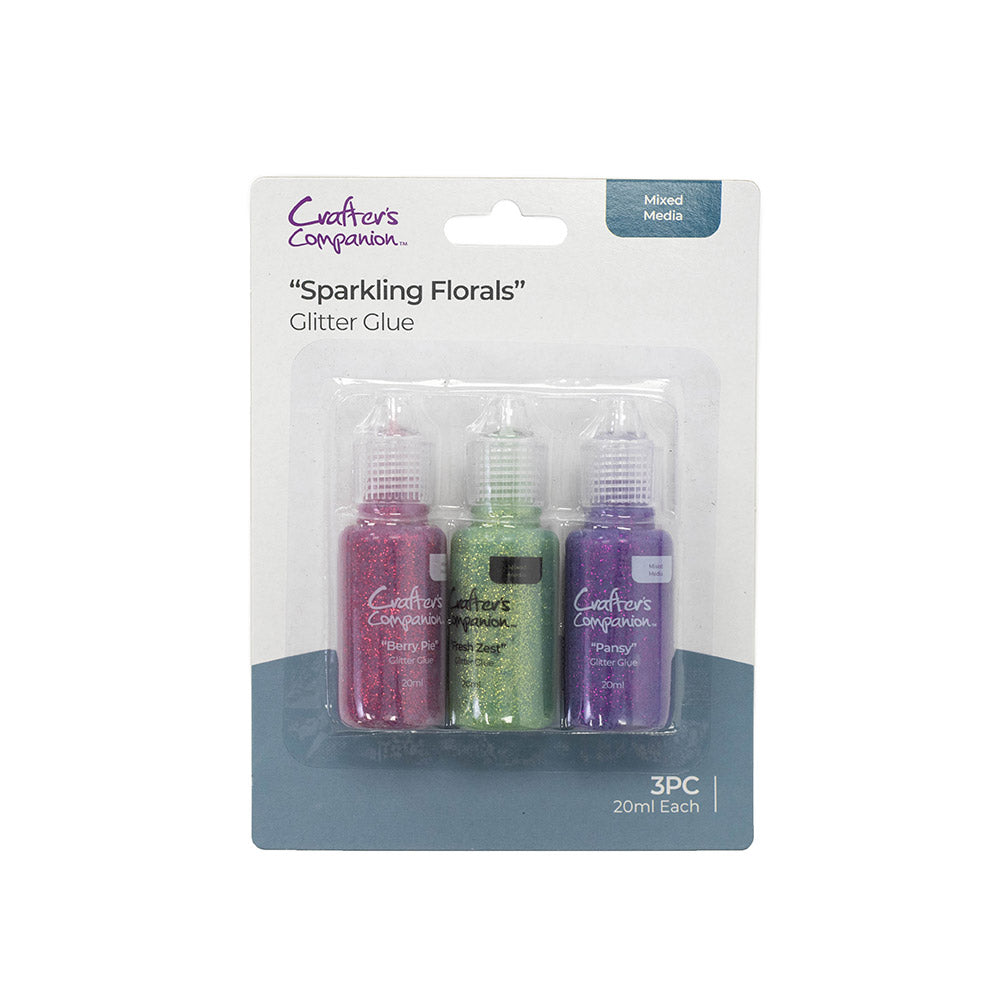 Crafter's Companion-Mixed Media - Glitter Glue - Sparkling Florals Crafter's Companion