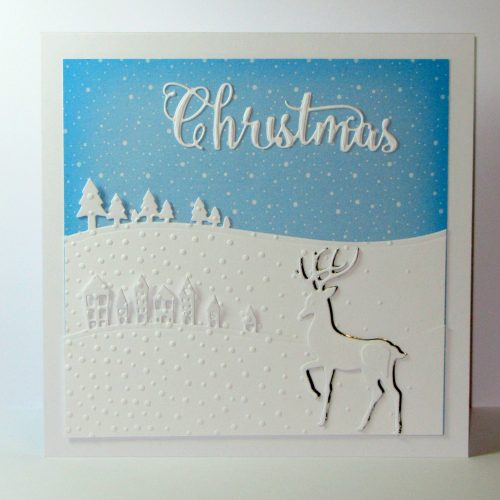 Create stunning scenes with the Scenic Borders die and the new At Christmas Time and Seasonal Sentiment dies