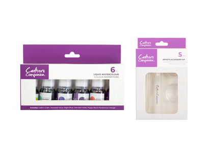 Crafter's Companion Liquid Watercolours with Accessory Kit