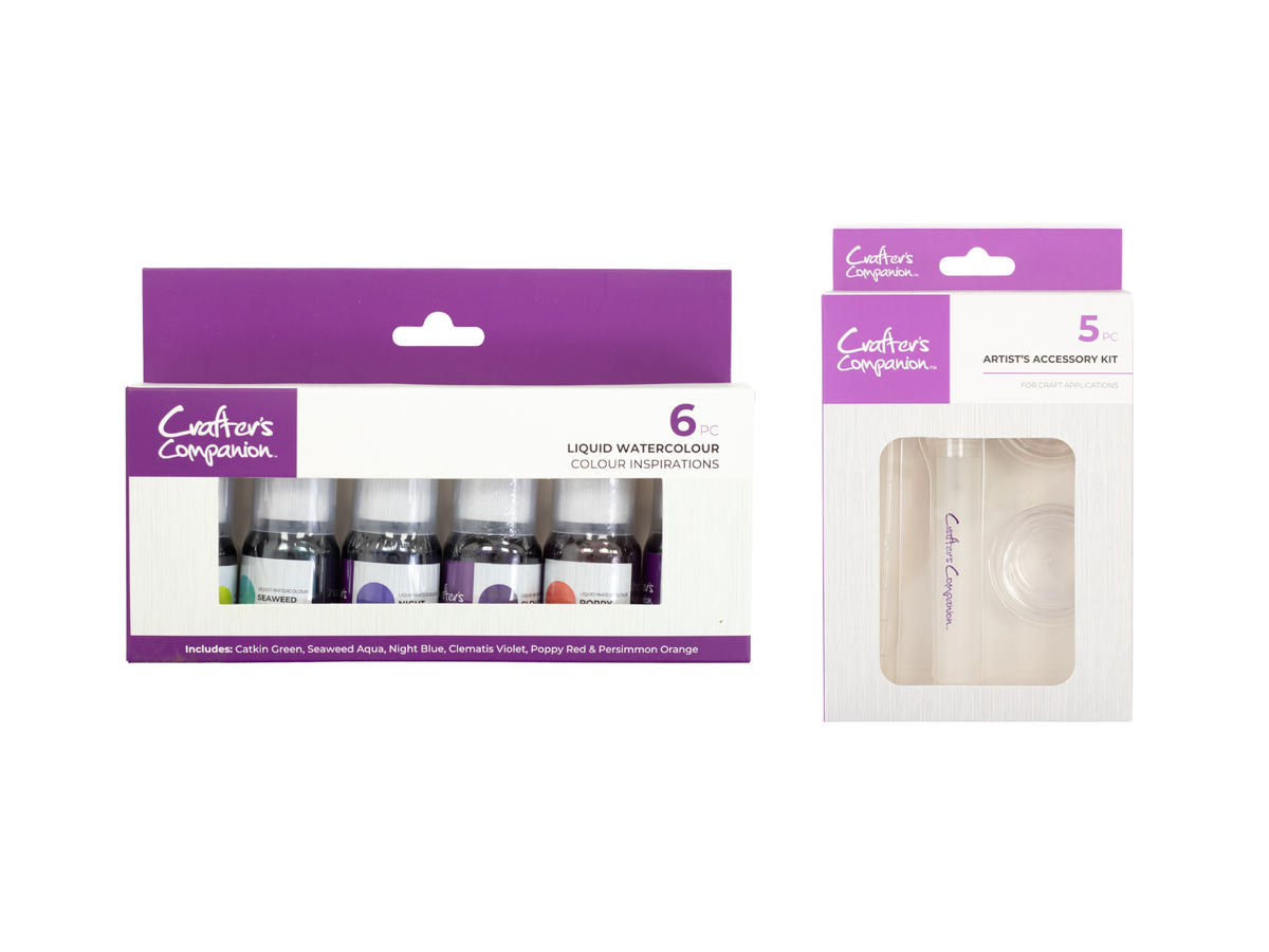 Crafter's Companion Liquid Watercolours with Accessory Kit