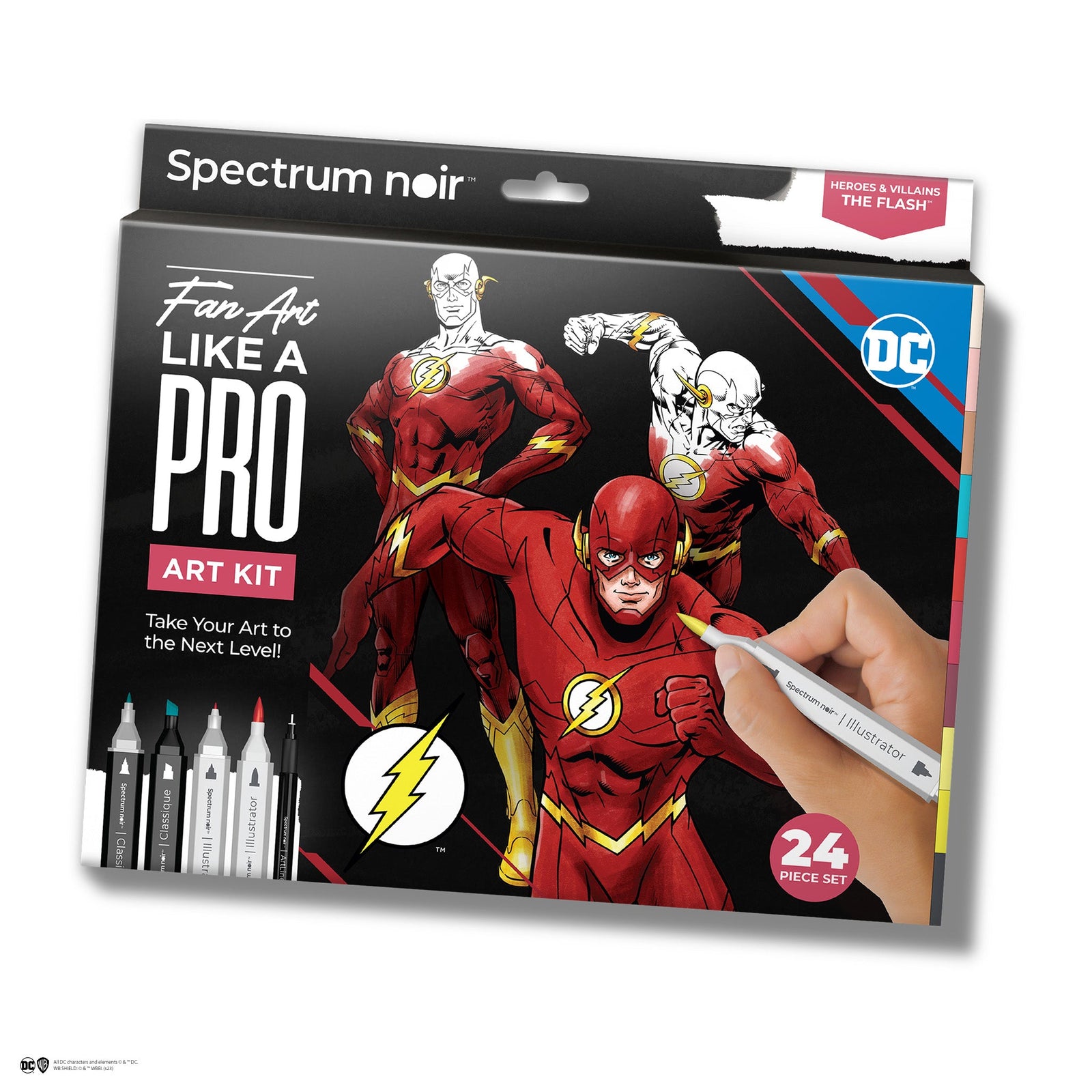 The Flash Pro Fan Art Colouring Kit - Spectrum Noir -Crafter&rsquo;s 