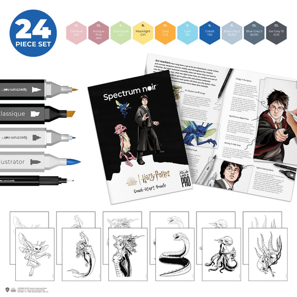 The full contents of the Magical Creatures Pro Art Kit