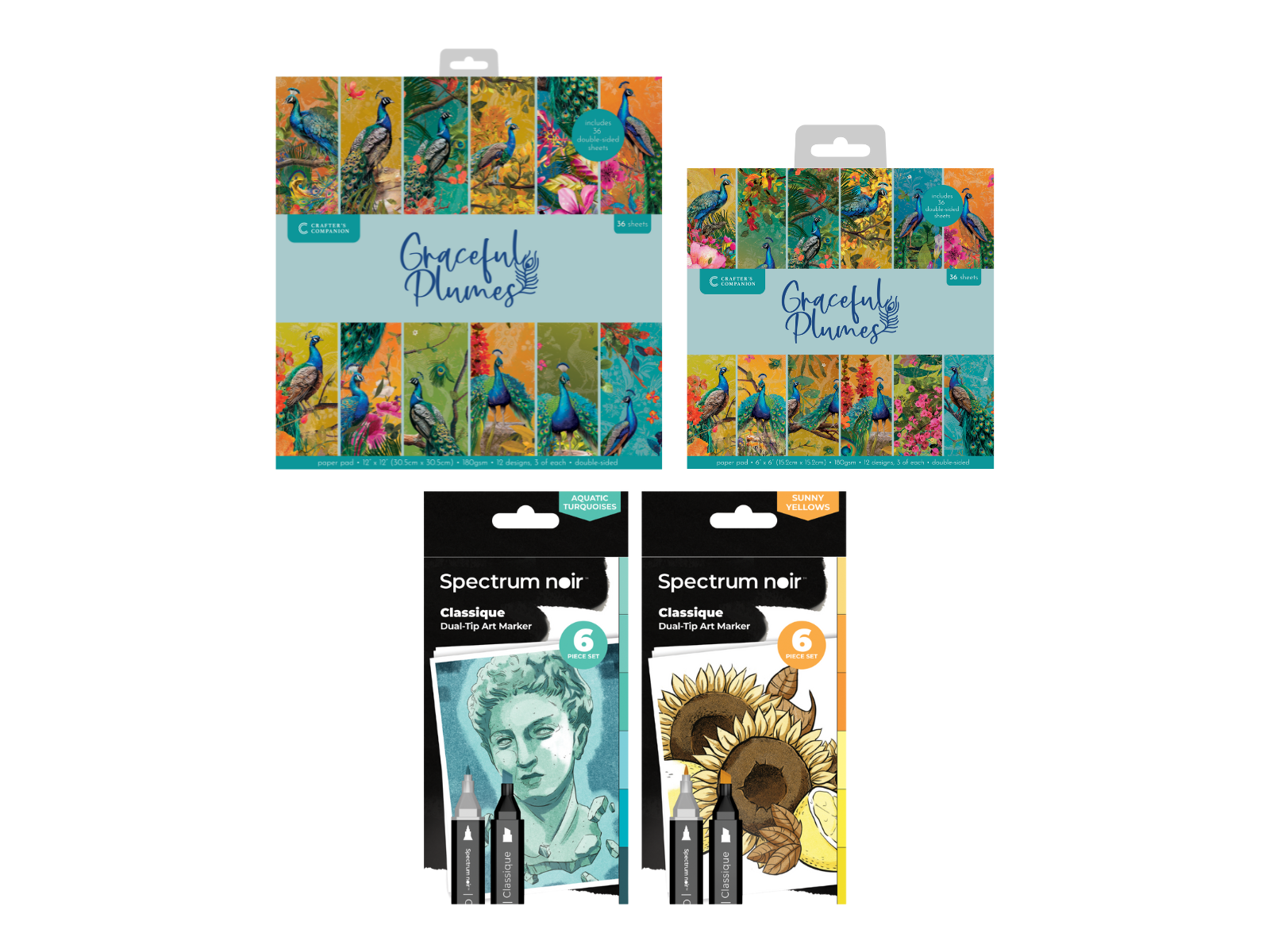 Graceful Plumes Paper Pads with Classiques Collection