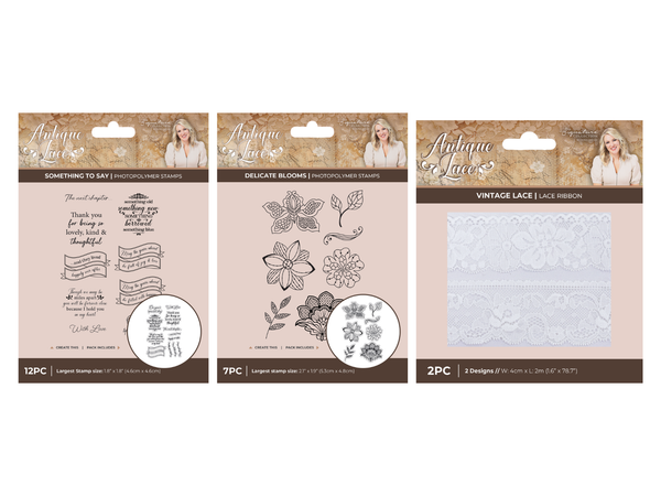 Sara Signature Antique Lace Stamping & Lace 3pk Collection