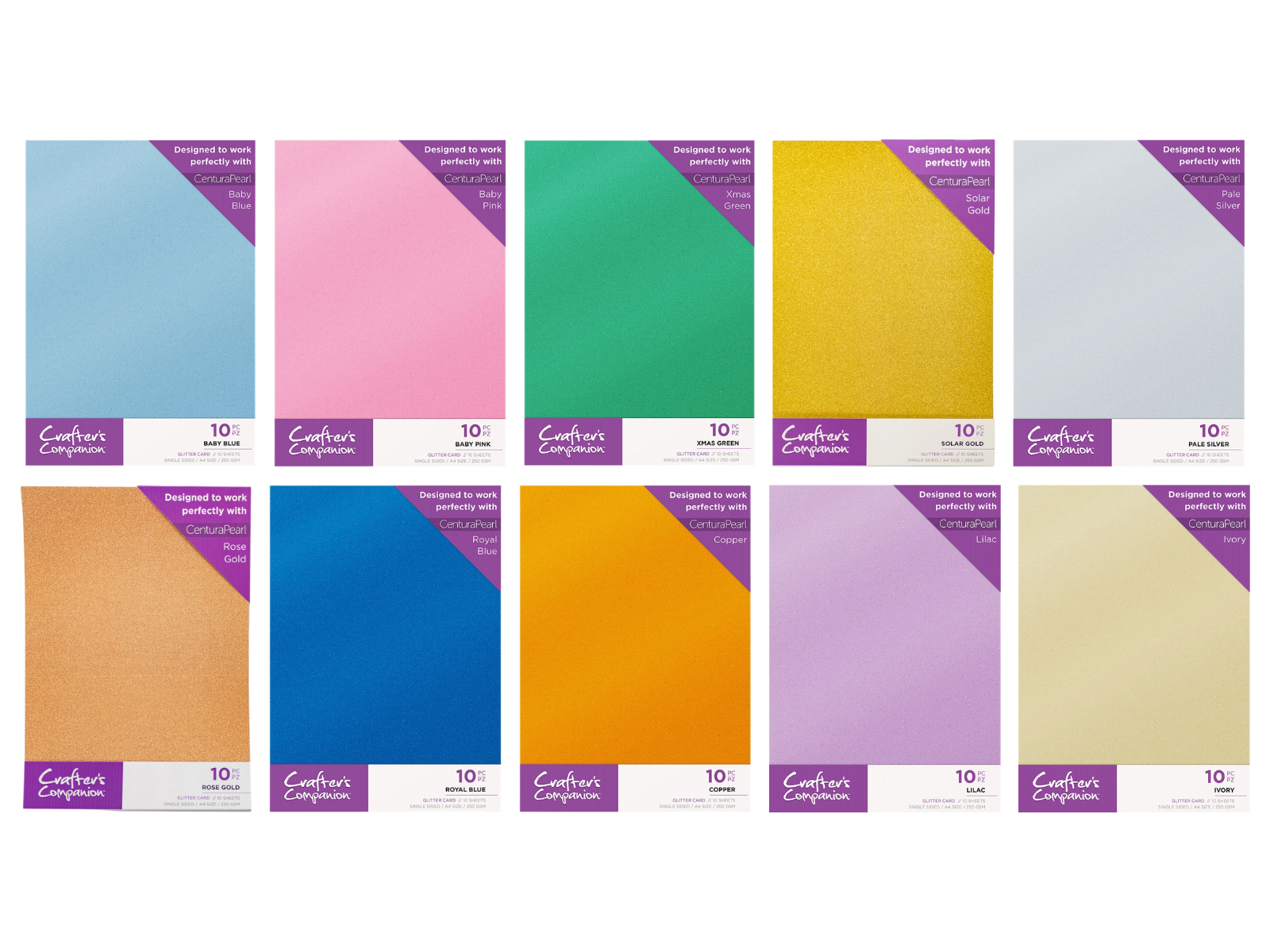 Crafters Companion 100 Sheet Glitter Card Collection