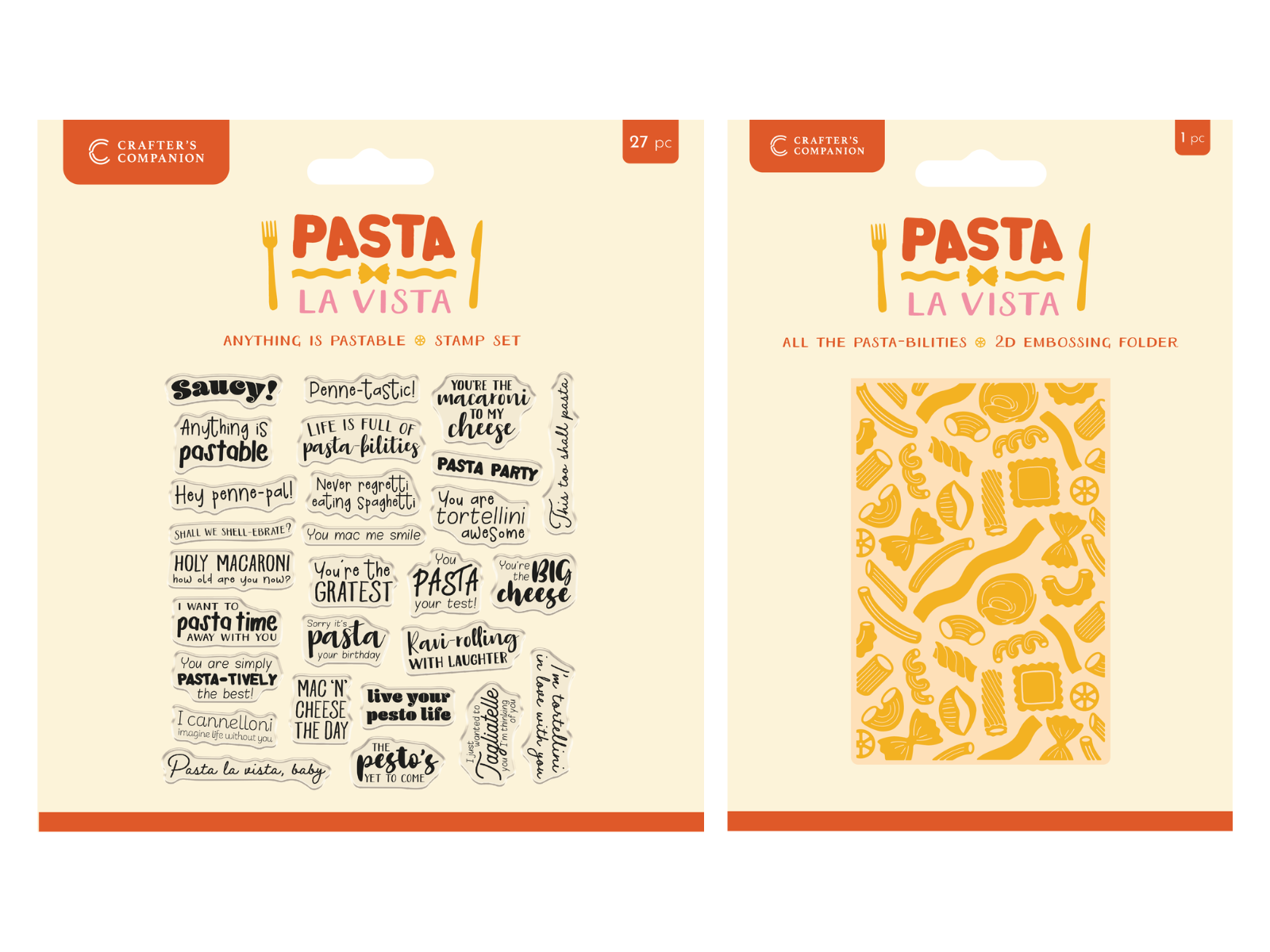 Pasta La Vista Stamp & Embossing Folder Duo