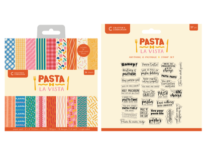 Pasta La Vista 6" Paper Pad and Stamp Duo
