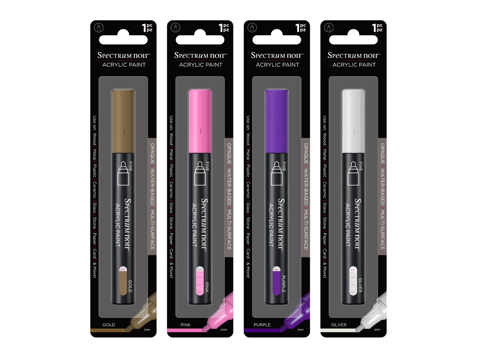 Spectrum Noir Acrylic Paint Marker 4pc Selection