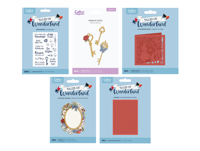 Tales of Wonderland 5pc Stamp, Die & Embossing Folder Selection