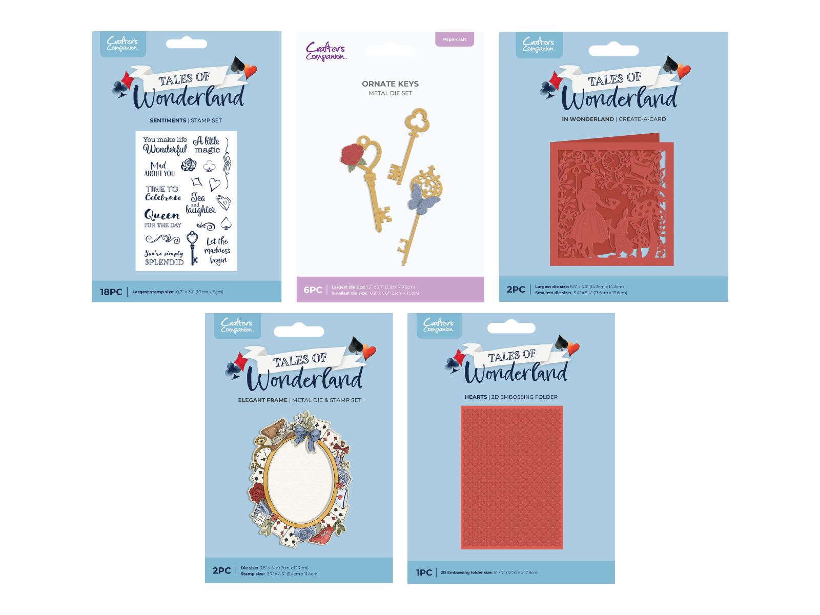 Tales of Wonderland 5pc Stamp, Die & Embossing Folder Selection