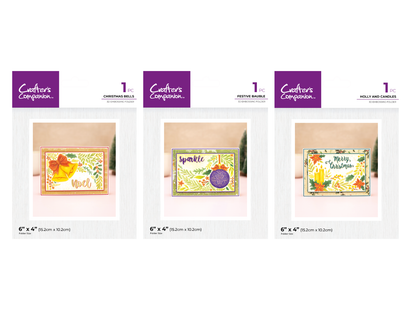 6"x 4" Christmas 3D Embossing Folders 3pc Selection