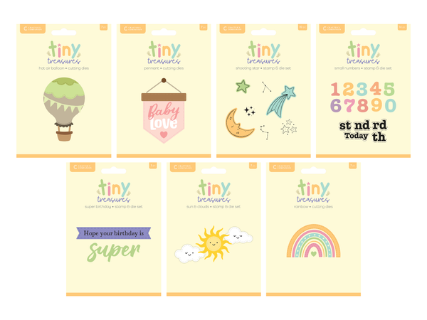 Crafter's Companion Tiny Treasures 7pk Stamp & Die Collection