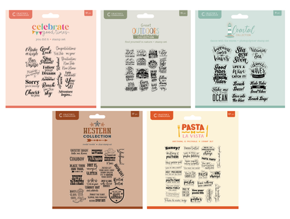Crafter's Companion Sentiment Stamp 5pc Selection