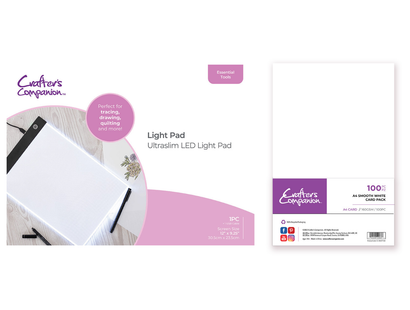Crafter's Companion Light Pad with A4 Smooth White Card