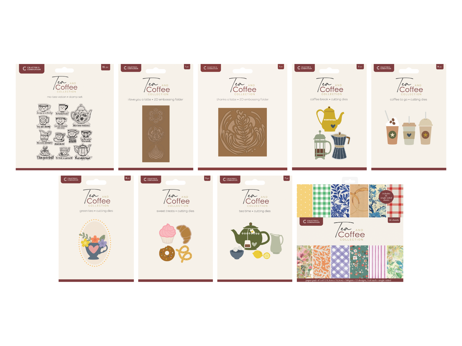 Crafter's Companion Tea & Coffee 9pc Selection | Crafter's
