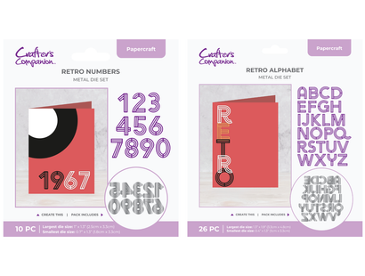 Retro Numbers & Alphabet Metal Die Duo
