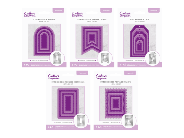 Crafter's Companion Stitched Edge Dies 5pk