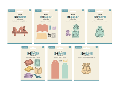 Crafter's Companion Bookwork Collection Stamp & Die 7pc Selection