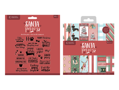 Santa Paws Stamp & 6" Paper Pad Duo