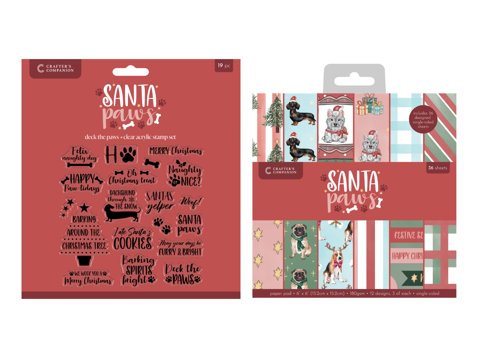 Santa Paws Stamp & 6" Paper Pad Duo