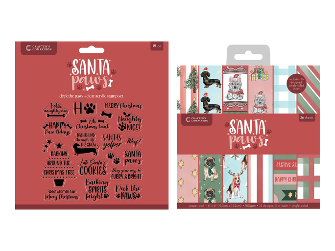 Santa Paws Stamp & 6" Paper Pad Duo