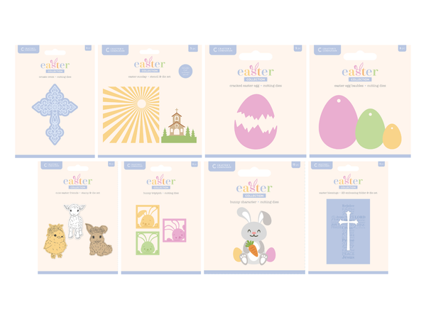 Easter 8pc Dies, Stamps, Embossing Folders Collection