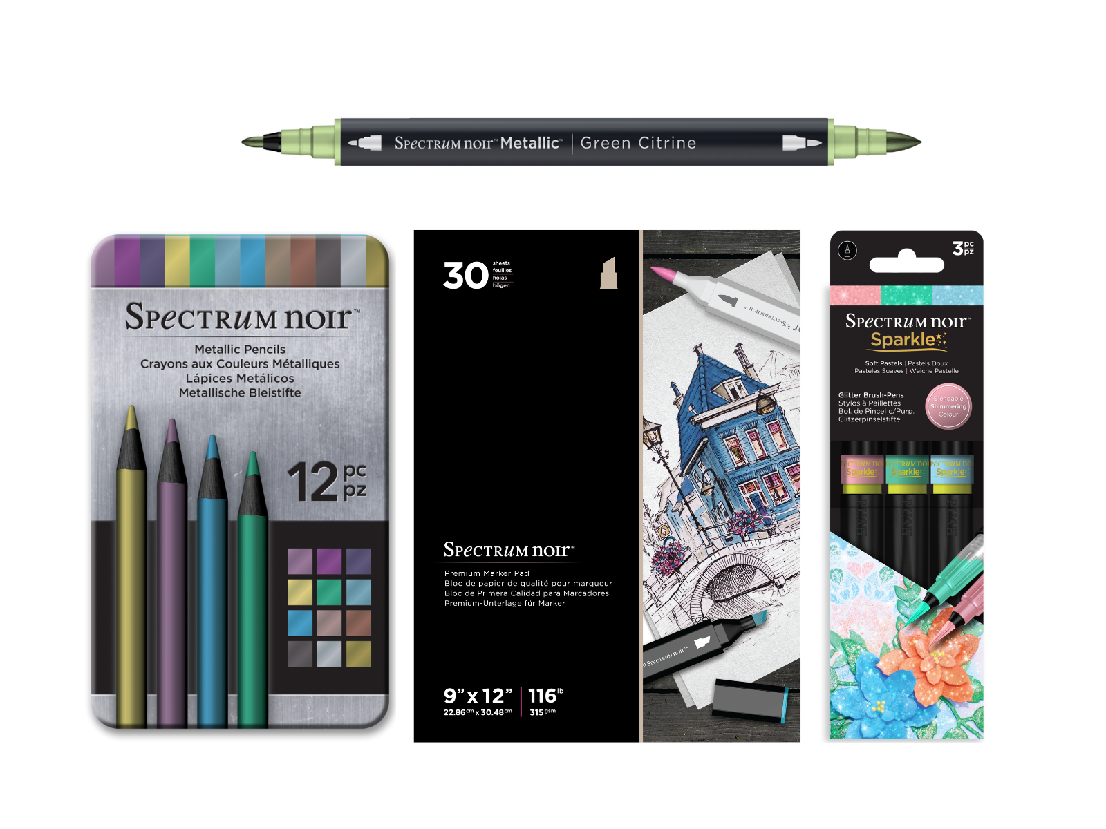 Spectrum Noir Metallic & Sparkle Selection with Back Paper Pad