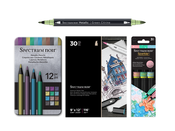 Spectrum Noir Metallic & Sparkle Selection with Back Paper Pad