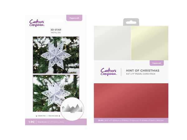 Christmas 3D Star Die with Pearl Card Pack