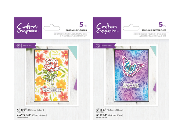 Crafter's Companion Butterly & Florals Embossing Folder Duo