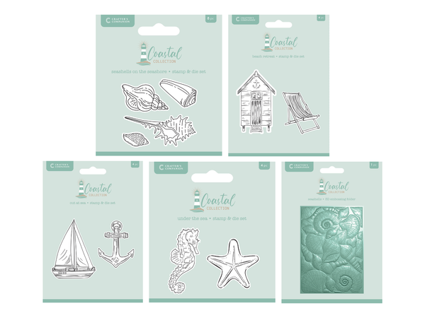 Coastal Collection 5pc Stamp, Die & Embossing Folder Collection