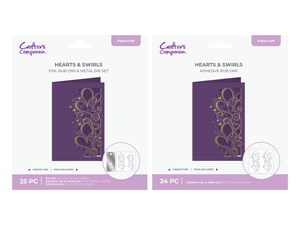 Hearts & Swirls Metal Die and Rub Ons Bundle