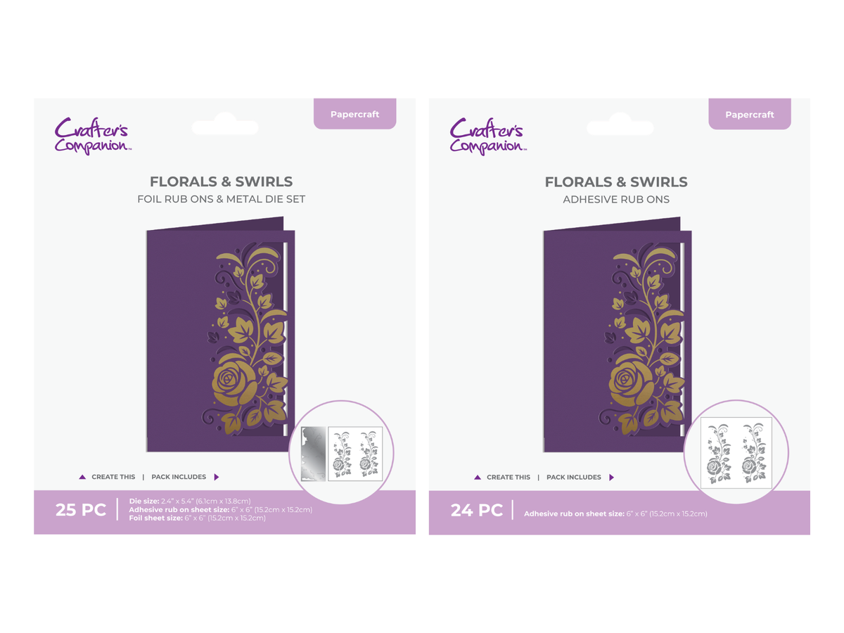 Florals & Swirls Metal Die and Rub Ons Bundle