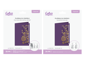 Florals & Swirls Metal Die and Rub Ons Bundle