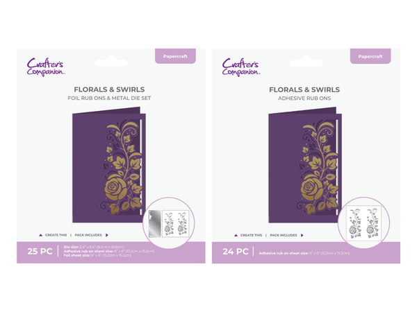 Florals & Swirls Metal Die and Rub Ons Bundle