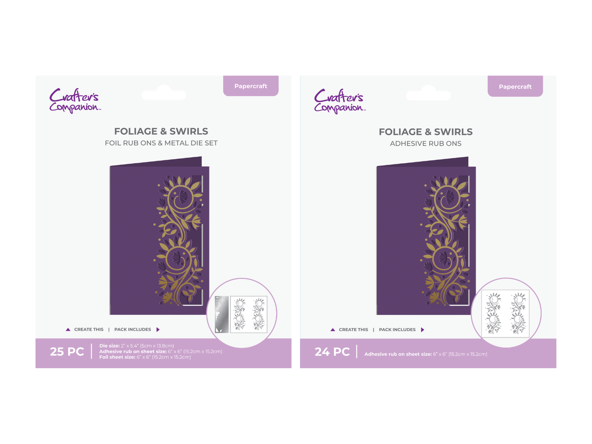 Foliage & Swirls Metal Die and Rub Ons Bundle