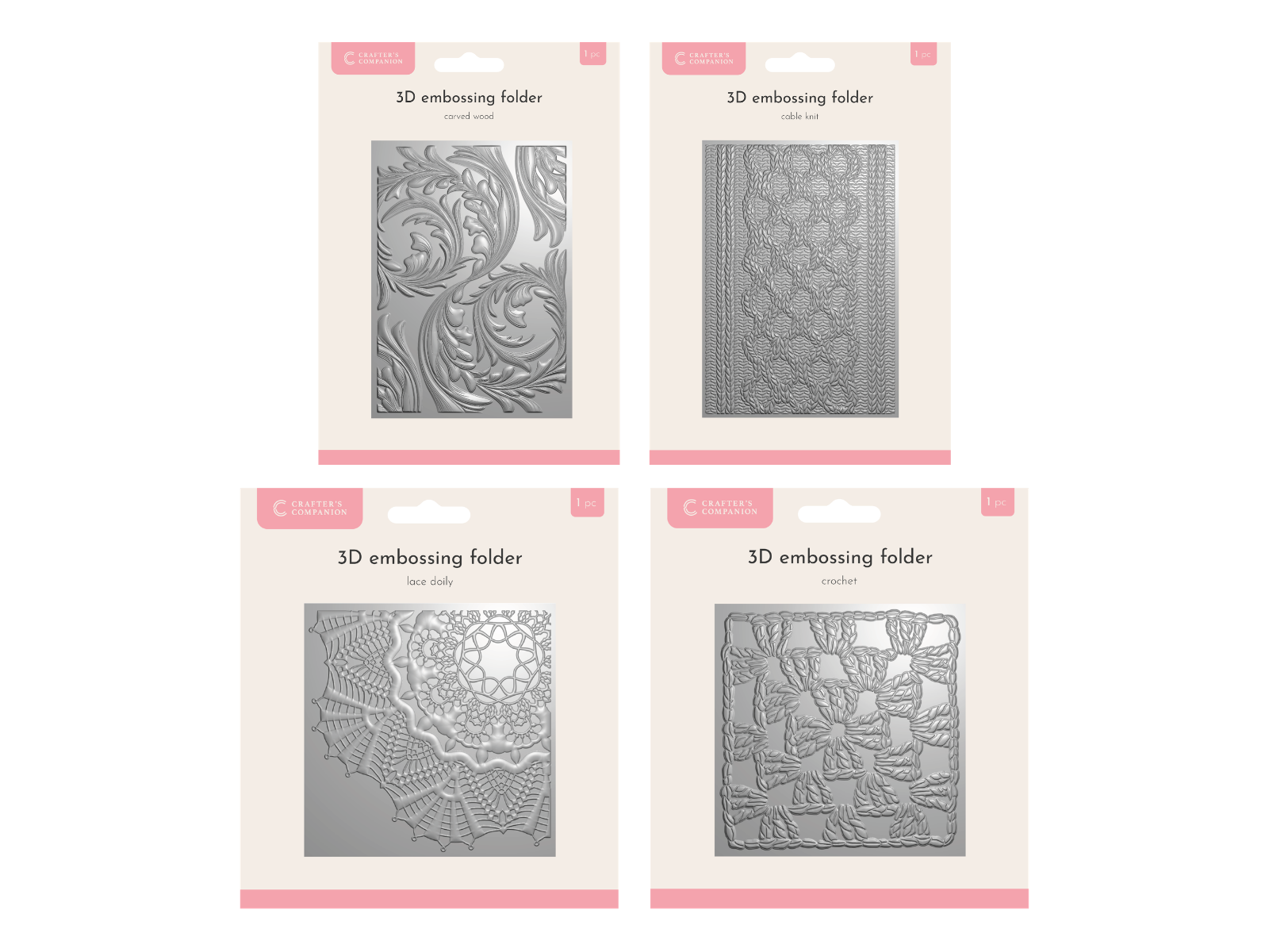 Crafter's Companion Embossing Folder 4pk Selection